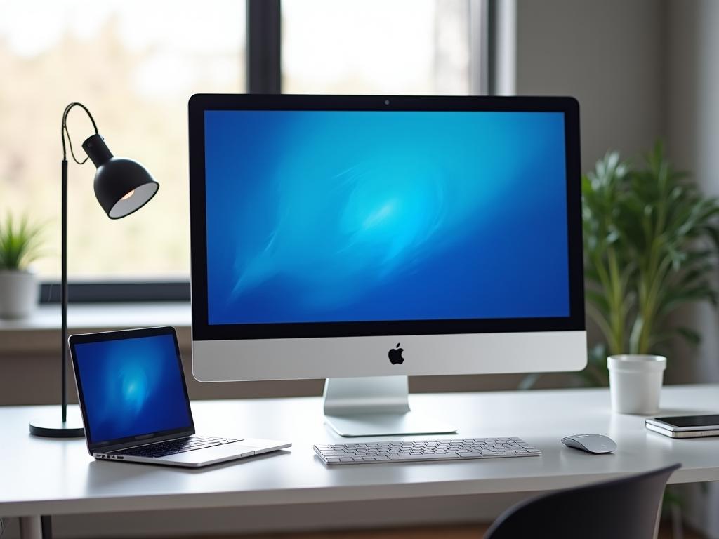 Modernes Apple Mac Arbeitsplatz Setup in Berlin